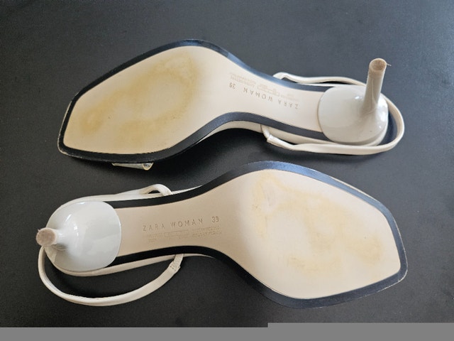 Zara 3 inch White Sandals size 9 - photo 2