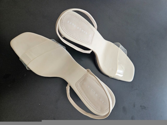 Zara 3 inch White Sandals size 9 - photo 4