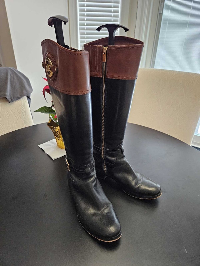 Michael Kors Women’s Two Toned Riding Boots Leather Blac - photo 3