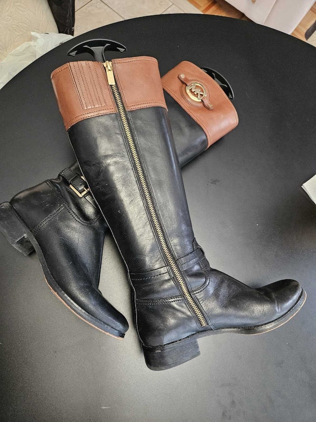Michael Kors Women’s Two Toned Riding Boots Leather Blac - photo 4
