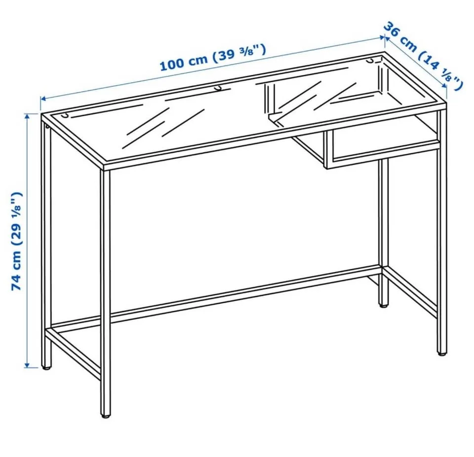 IKEA VITTSJÖ Desk – Black, Like New image indicator(4)