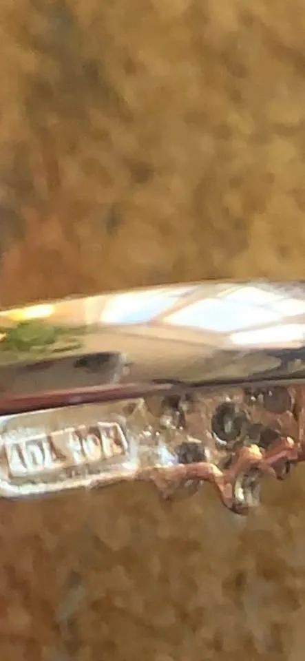 Antique Stamped 10k Gold Hoops 18 Diamonds image indicator(6)