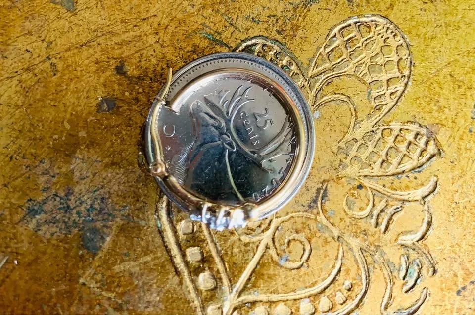 Antique Stamped 10k Gold Hoops 18 Diamonds image indicator(7)