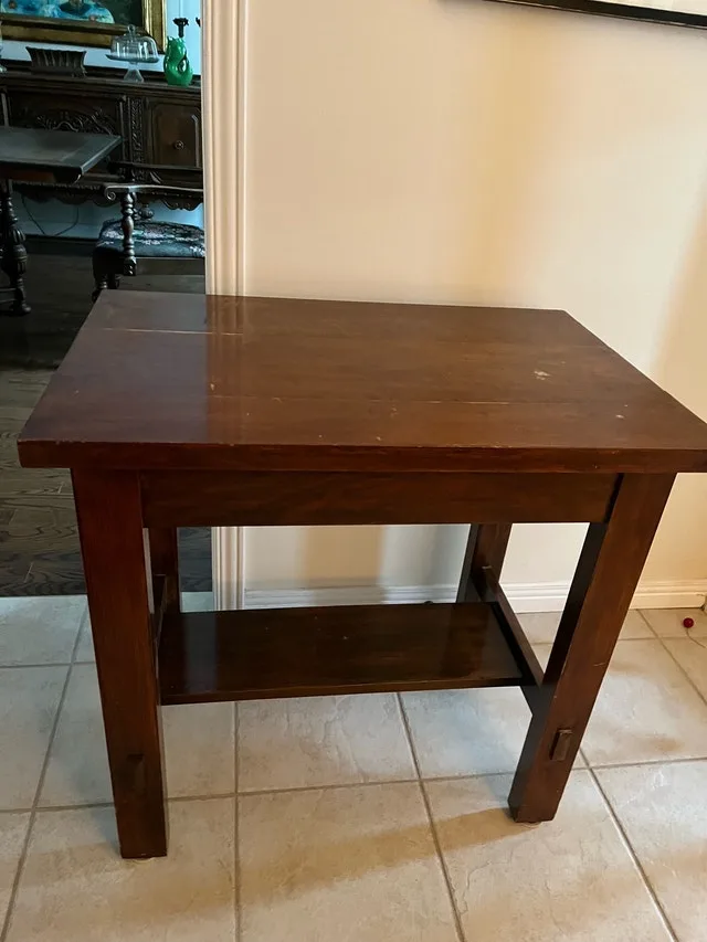 Solid wood side table