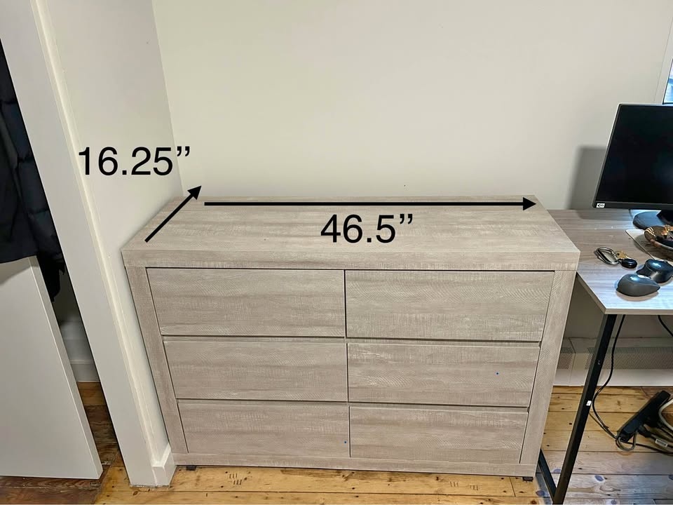 Light Gray Dresser, Desk, and Console Table