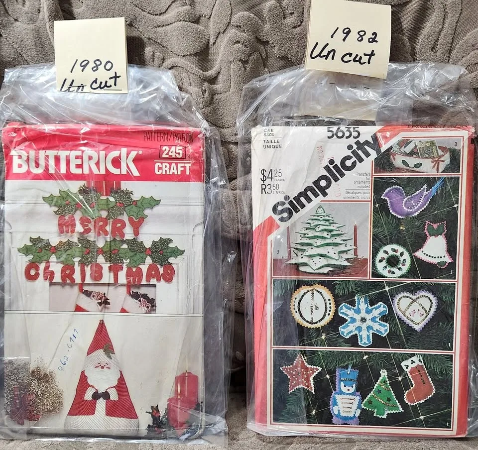 Vintage Christmas Craft Pattern Lot - Simplicity & Butterick