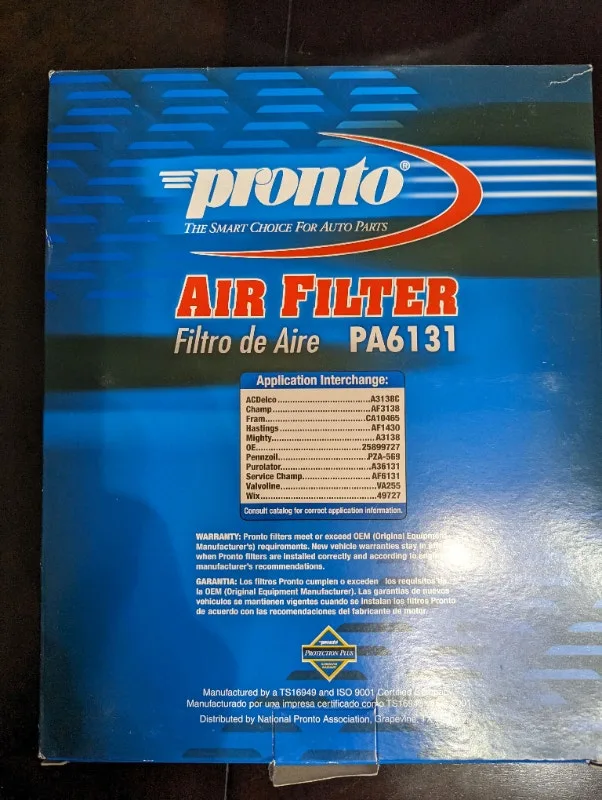 PRONTO PA6131 Air Filter for GMC Terrain, Chevrolet Equinox image indicator(2)
