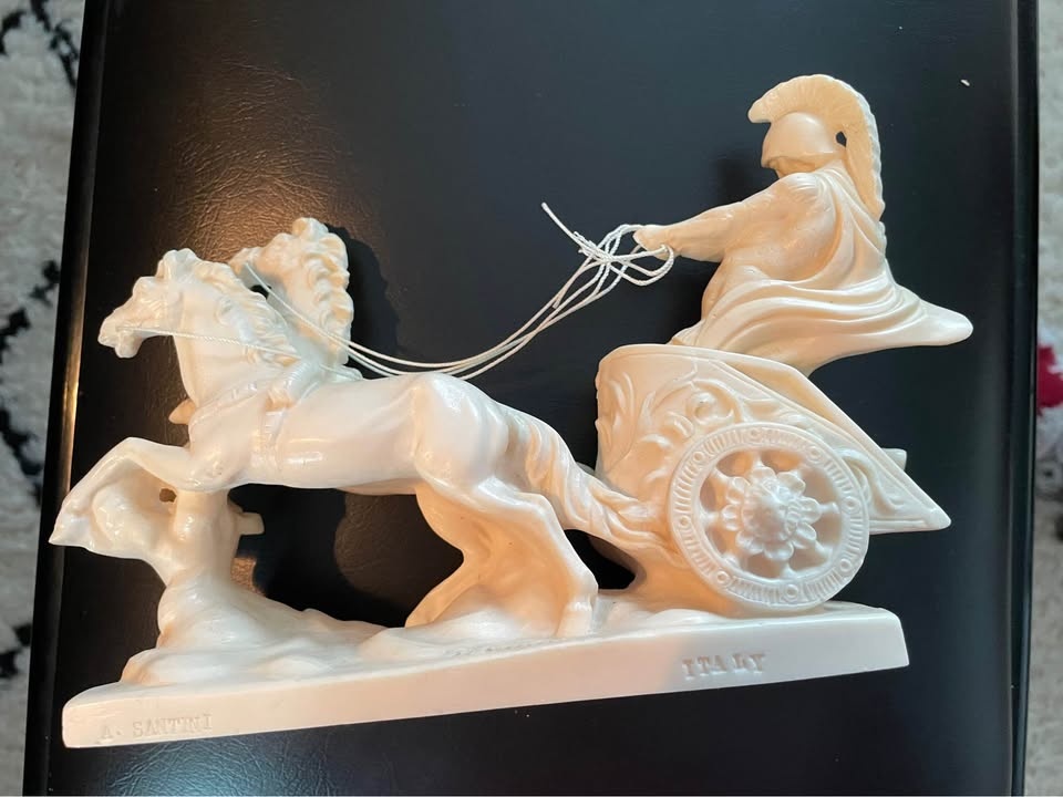 Vintage Santini Horses Pulling Roman Soldier Sculpture - photo 5