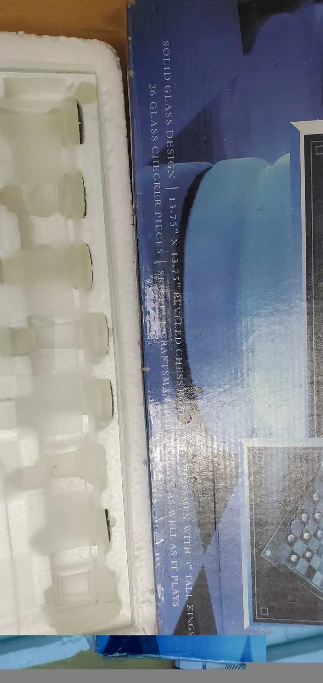 Glass Chess and checker set. 2 in 1. #cleanout image indicator(3)