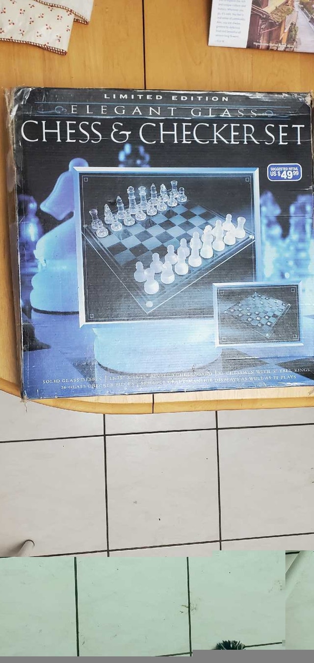 Glass Chess and Checker Set. 2 in 1. Limited  Edition - photo 4