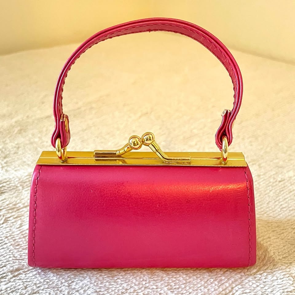 Set of 3 Miniature Handbags - Metallic Pink, White & Blue - photo 3