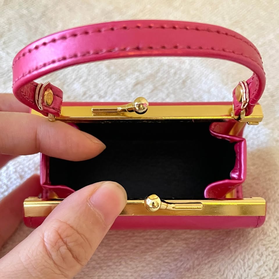 Set of 3 Miniature Handbags - Metallic Pink, White & Blue - photo 4