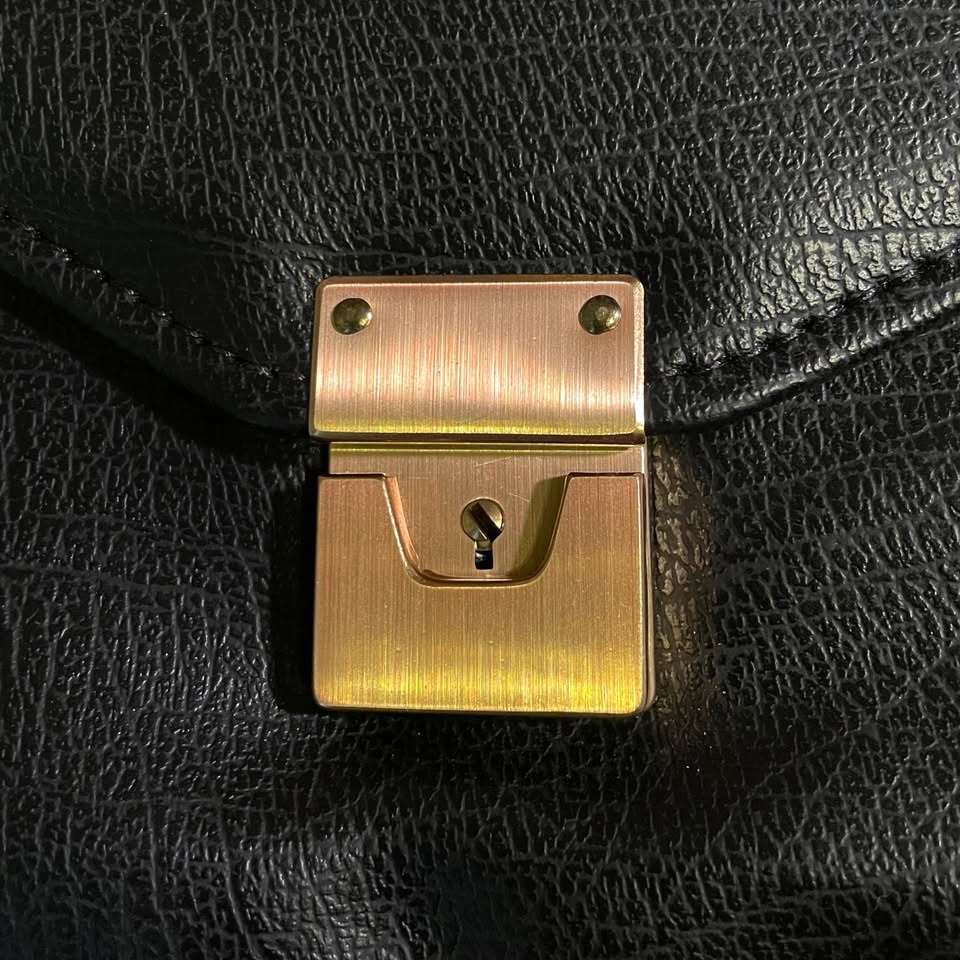 Faux Leather Envelope Clutch with Gold Accents - photo 4