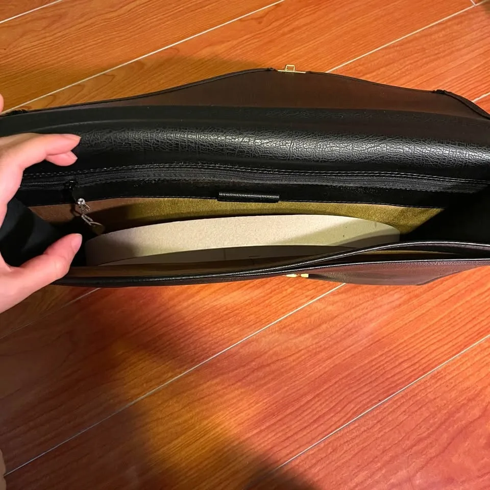 Black Envelope Clutch with Gold Accents image indicator(7)