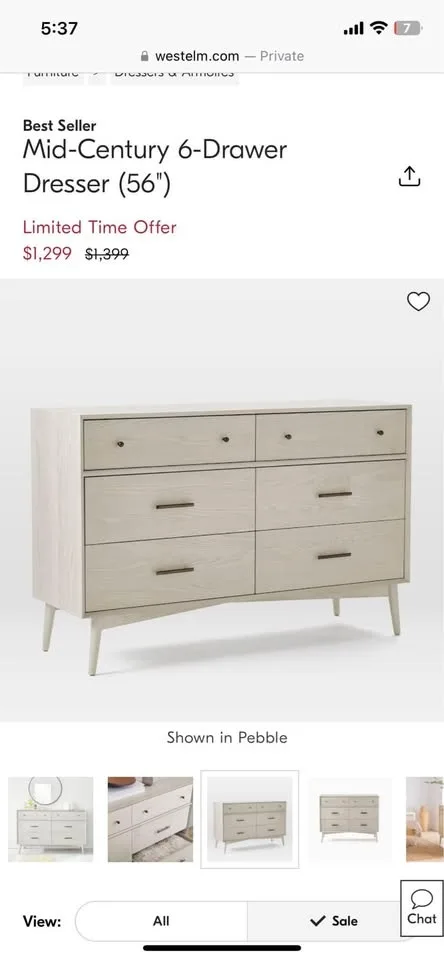 West elm Mid-Century 6-Drawer Dresser (56") image indicator(6)