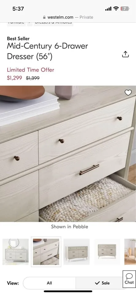 West elm Mid-Century 6-Drawer Dresser (56") image indicator(7)