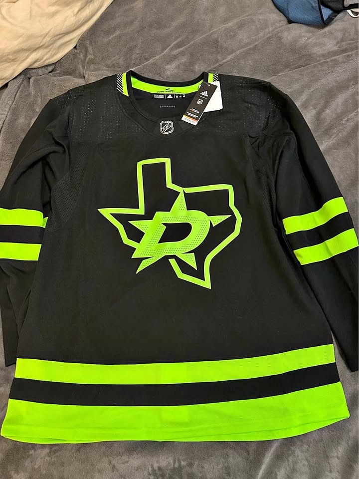 Dallas Stars Neon Blackout Adidas Jersey – Size 52