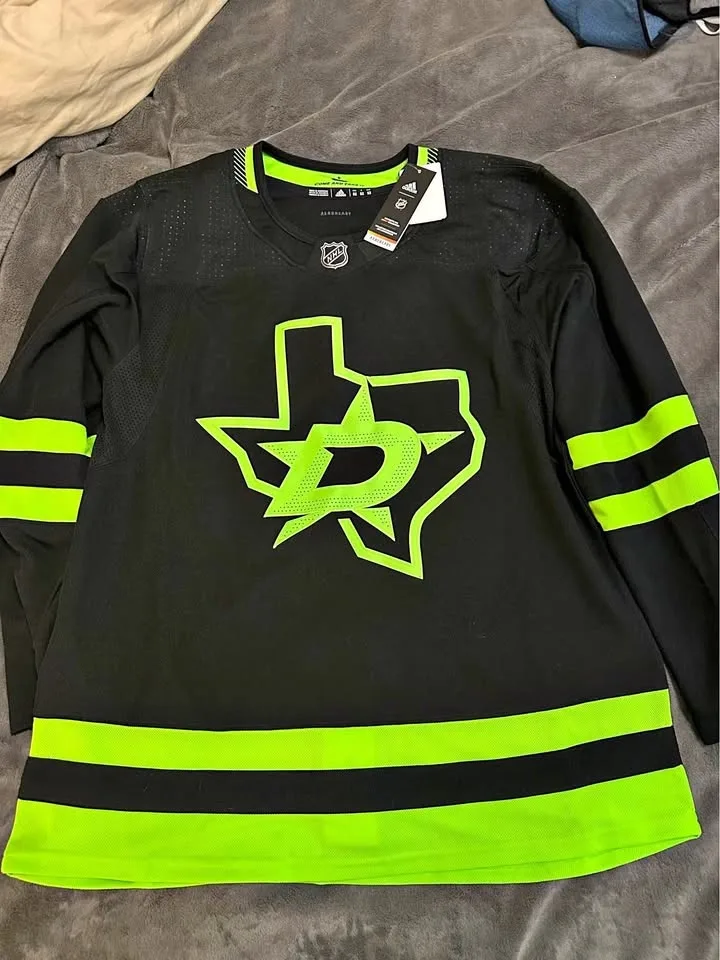 Dallas Stars Neon Blackout Adidas Jersey – Size 52