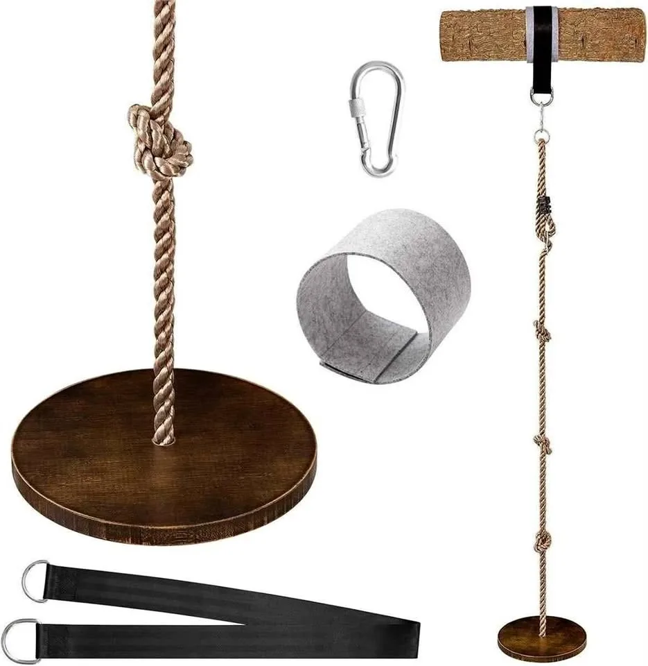 Wooden Round Disc Rope Swing 51”-73” Adjustable
