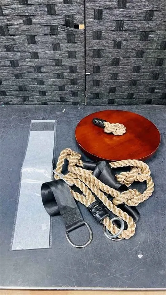 Wooden Round Disc Rope Swing 51”-73” Adjustable image indicator(3)