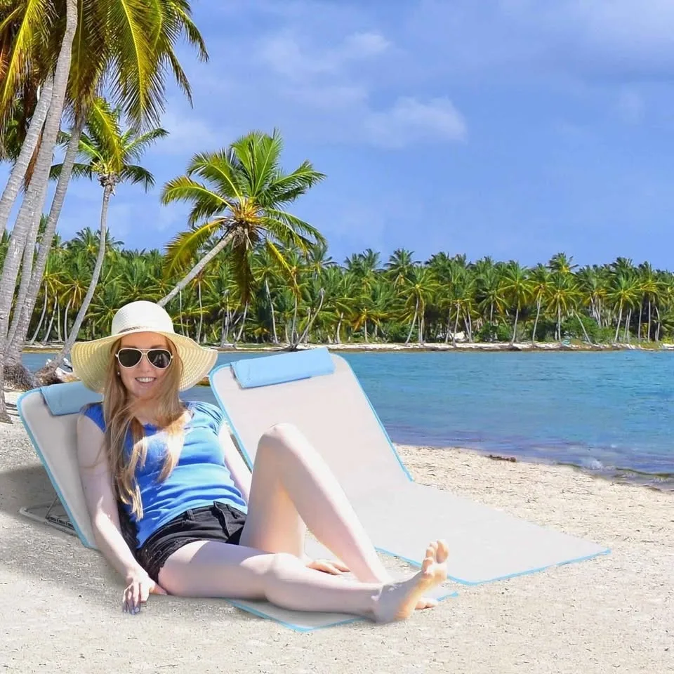 (Brand New - Open Box) Outsunny Beach Lounge Chair (2) image indicator(2)