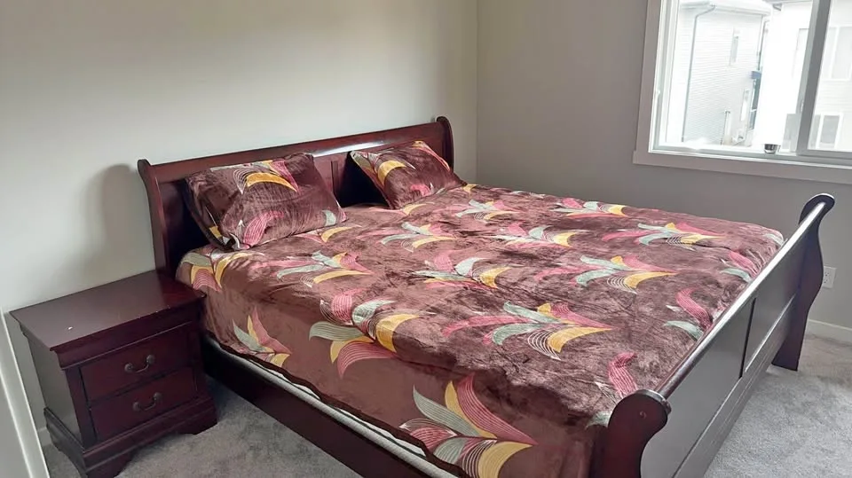 King size bed with mattress and box spring