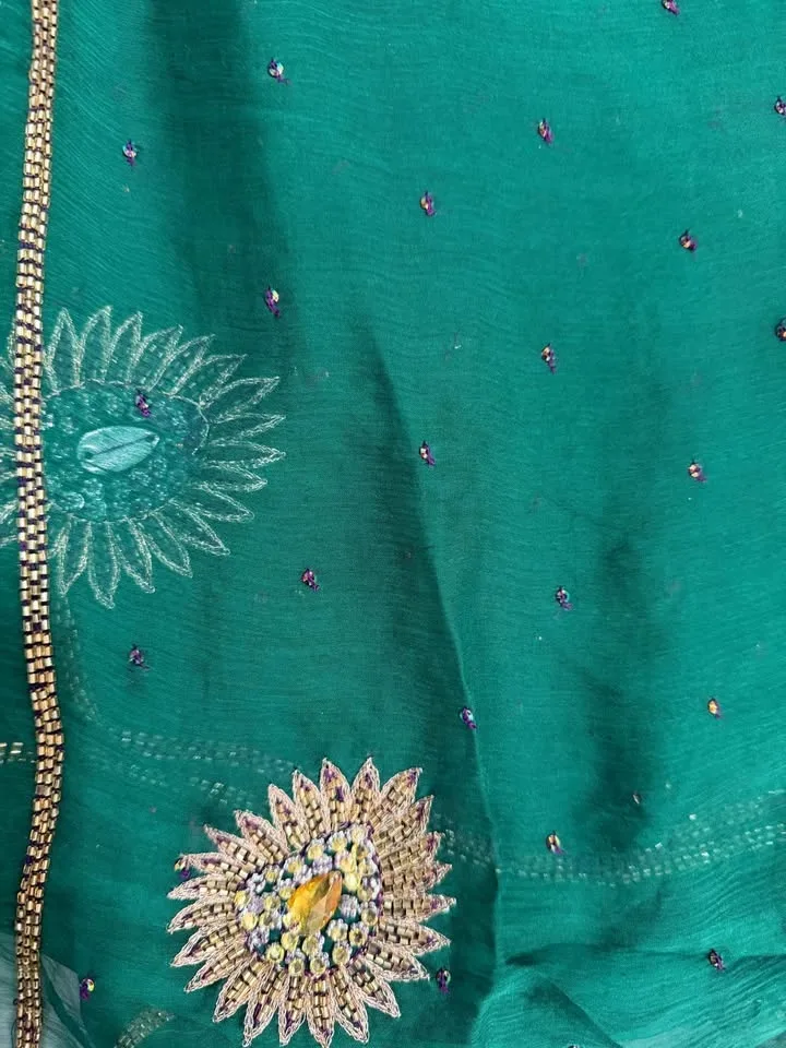 Luxury 3-Piece Festive Suit | Royal Purple x Emerald Green | Med image indicator(2)