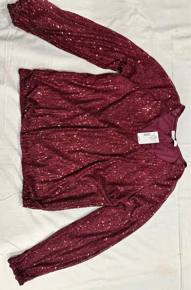 Festive Party Tops – Black & Red | Sparkly Sequins