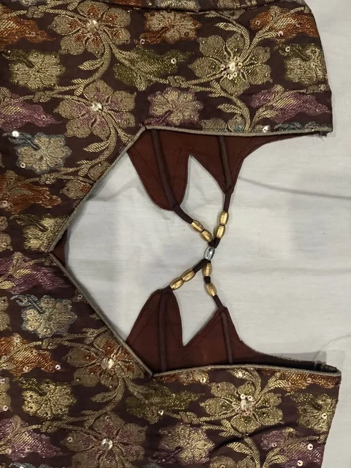 Beautiful Brown & Gold Brocade Suit image indicator(2)