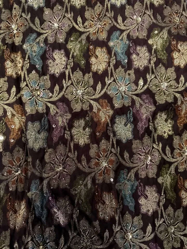 Beautiful Brown & Gold Brocade Suit image indicator(4)