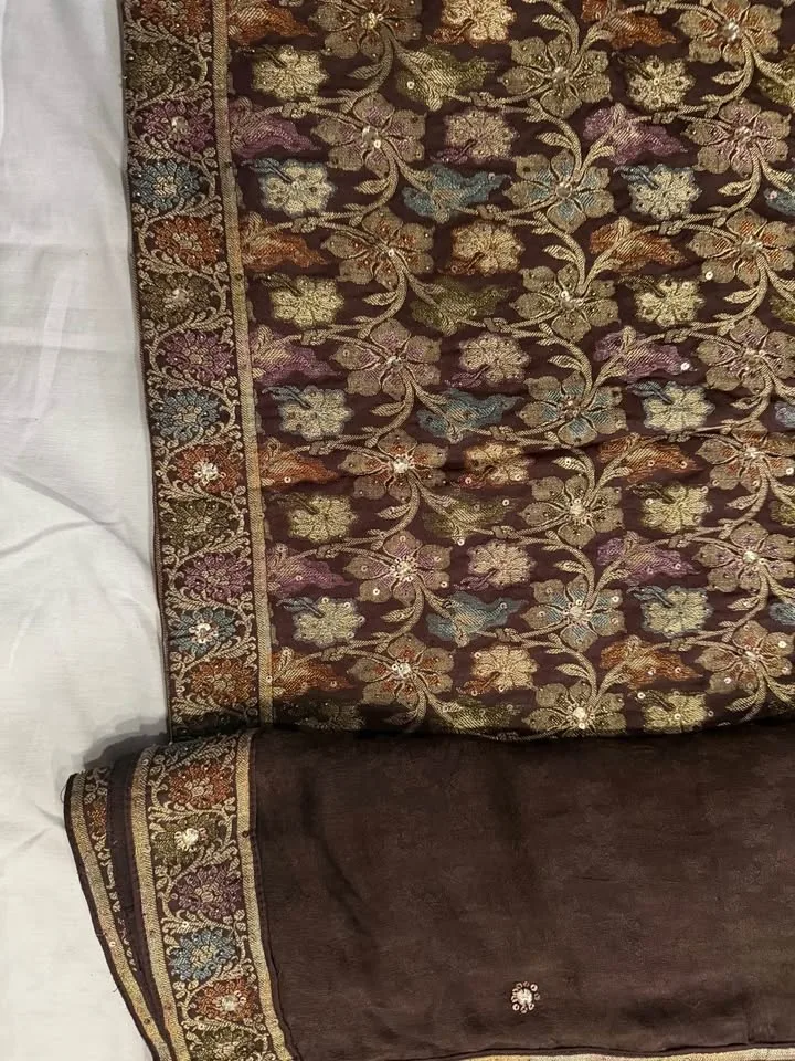 Beautiful Brown & Gold Brocade Suit image indicator(5)