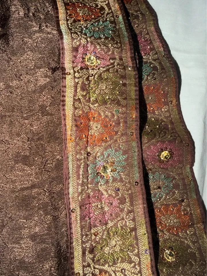 Beautiful Brown & Gold Brocade Suit image indicator(6)