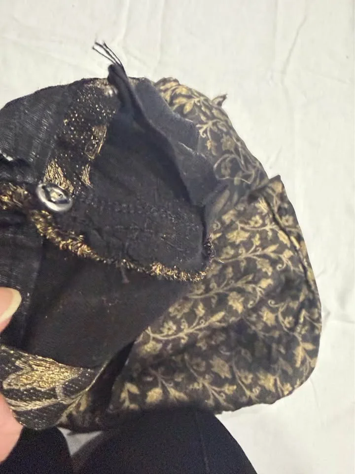 Very elegant silk and banarsi salwar suit in black image indicator(6)