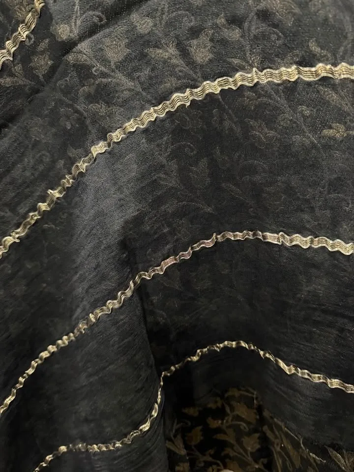 Very elegant silk and banarsi salwar suit in black image indicator(7)