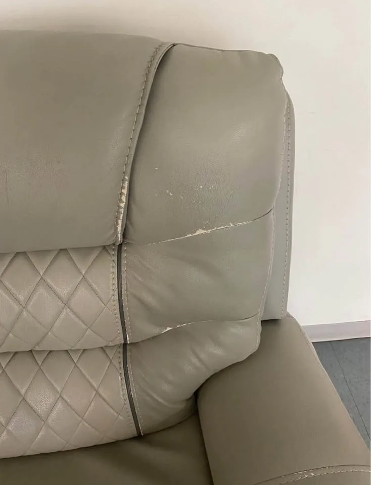 Large Gray Leather Reclining Sectional image indicator(7)