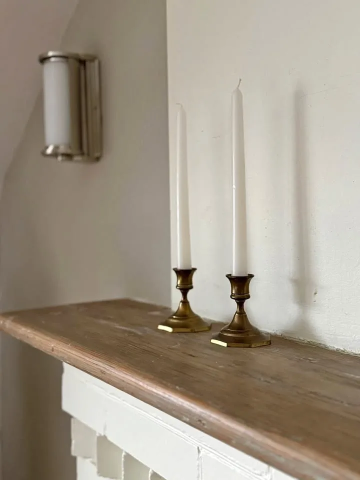 Vintage Brass Taper Candle Holders - Pair