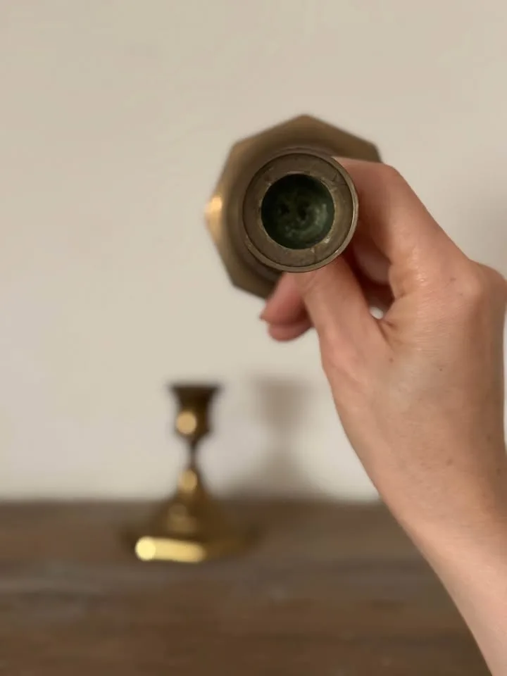 Vintage Brass Taper Candle Holders - Pair image indicator(6)