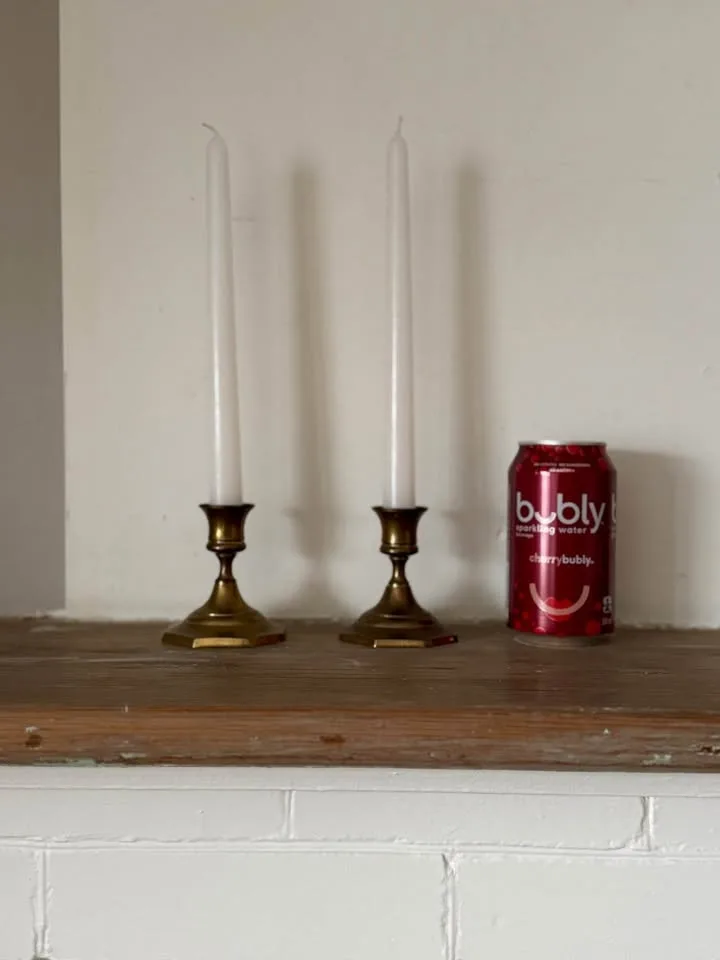 Vintage Brass Taper Candle Holders - Pair image indicator(7)