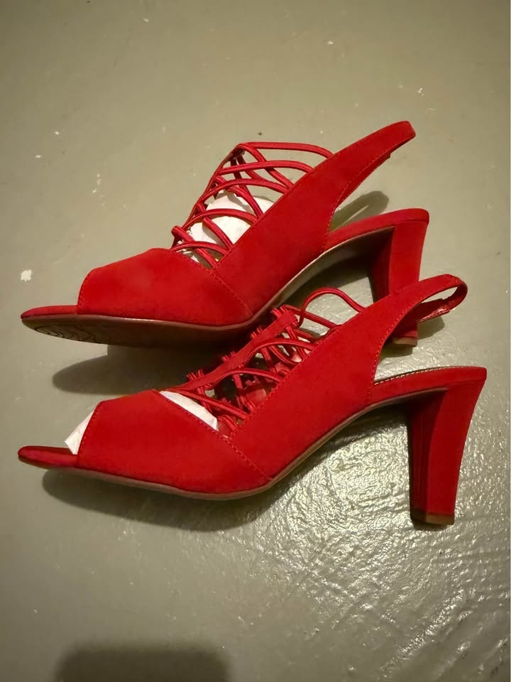 Impo Stretch Peep Toe Red Sandals - photo 2