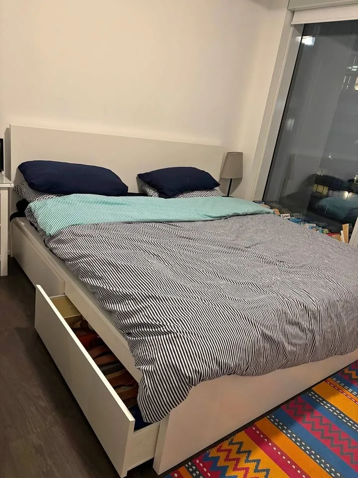 IKEA MALM King bed with 2 storage drawers!