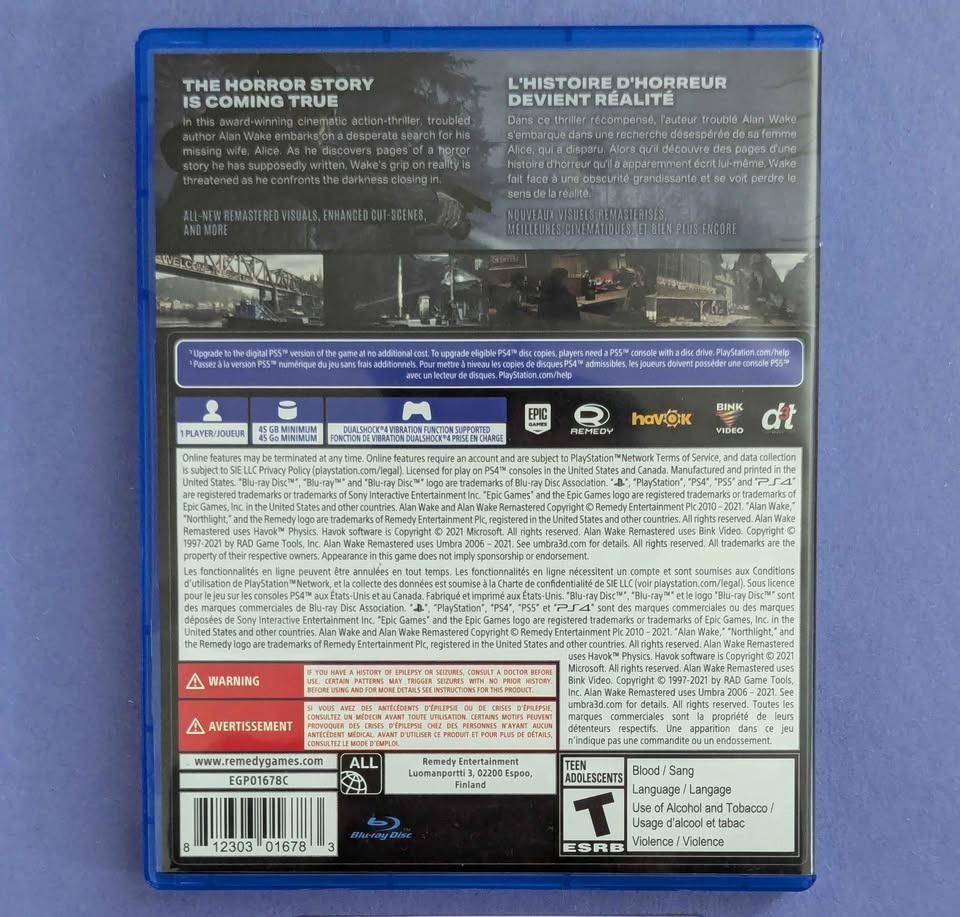 Alan Wake Remastered PlayStation 4 - photo 2