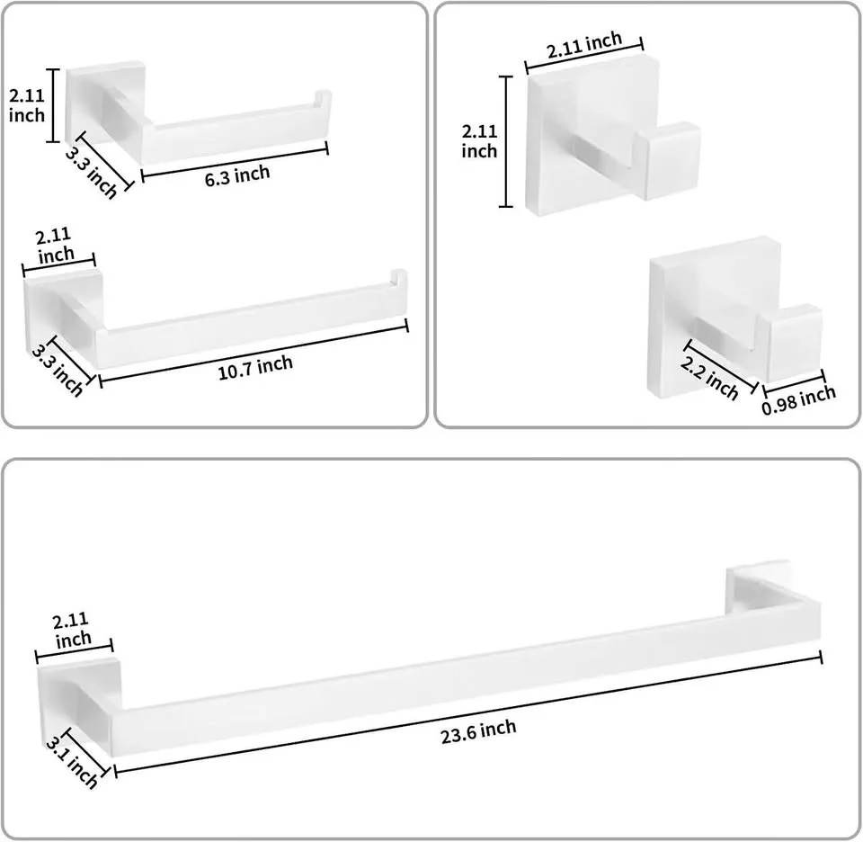 5-Piece Stainless Steel Bathroom Hardware Set - New!
