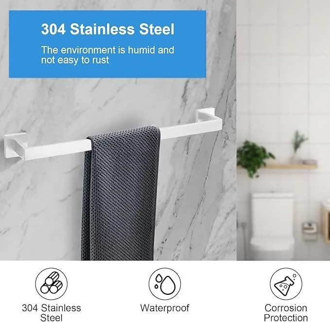 5-Piece Stainless Steel Bathroom Hardware Set - New! image indicator(3)