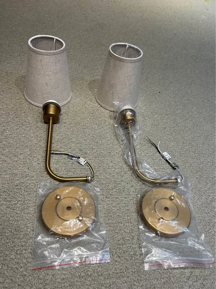 Wall Sconce Lights Set of 2 - Off White - Brand New! image indicator(3)