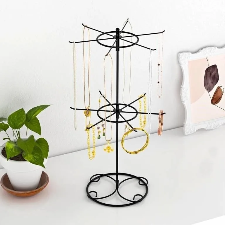 Jewelry Stand Organizer, 2-Tier Rotating, Display Tree