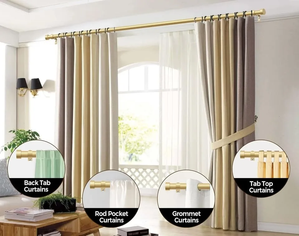 Gold Curtain Rod 32 to 58 Inch - New! image indicator(2)