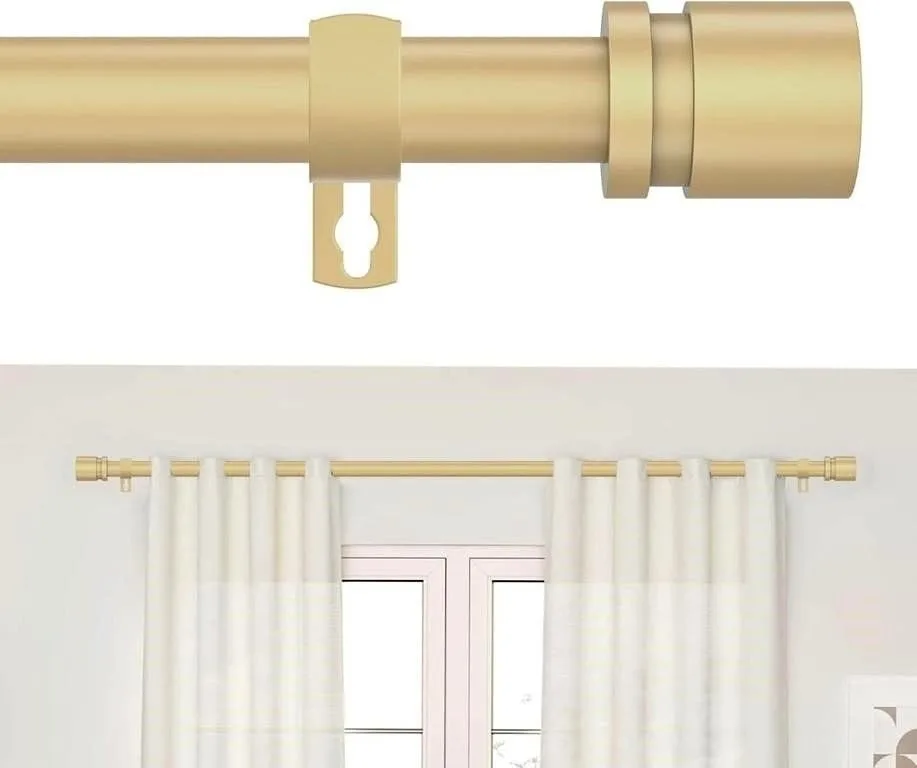 Gold Curtain Rods for Windows 30 to 60 Inches - New