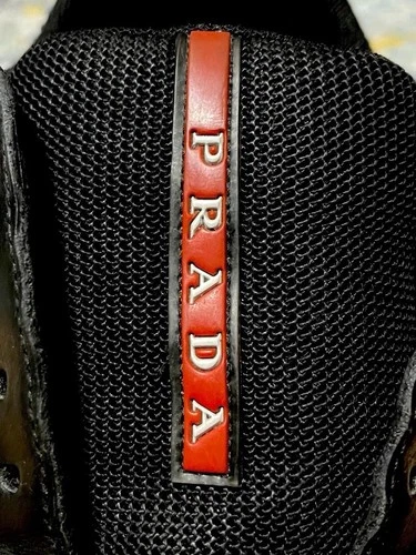 Prada America's Cup Black Leather Sneakers Size 8.5 - photo 4