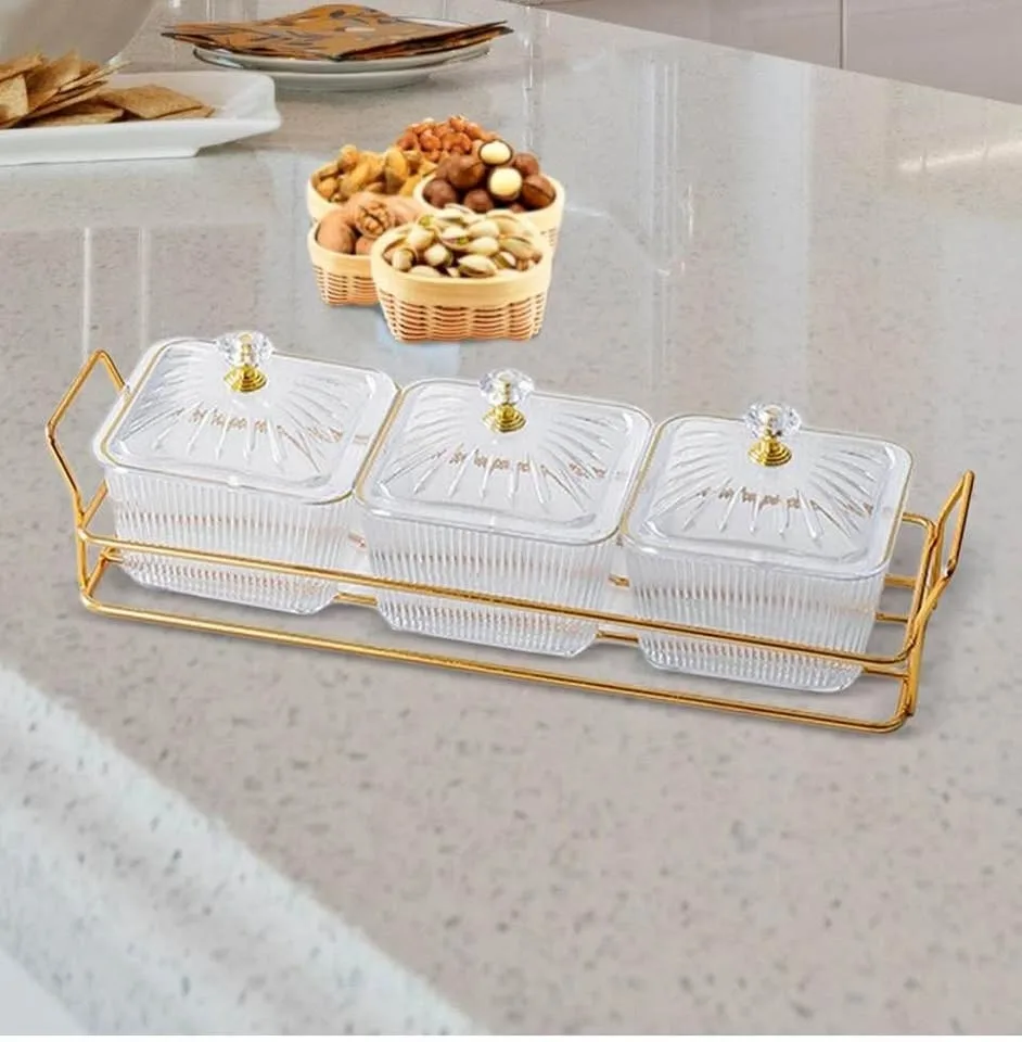 Divided Serving Plates Snack Box Container Multiuse Tray