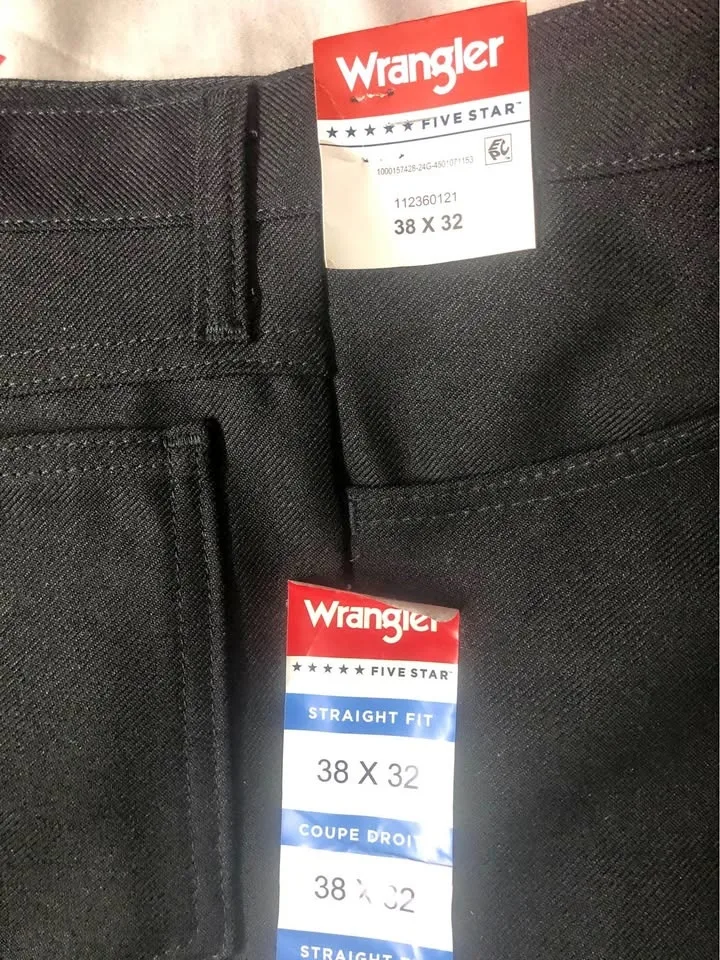 Wrangler Black Pants 5 Pockets W38 L32